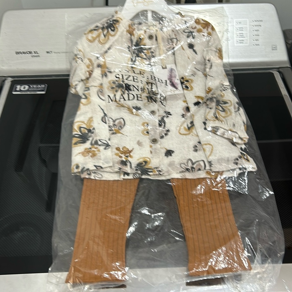 Jessica Simpson Floral Top and Brown Pants Set